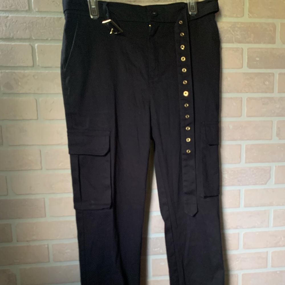 Love Tree Women's Large Black Business Casual Contemporary Cargo Pants